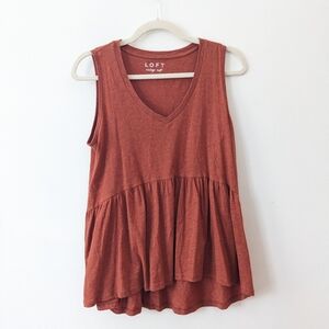Loft Flowy Peplum Tank